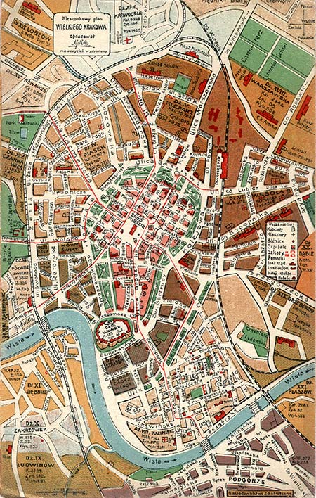 Krakowa plan miasta