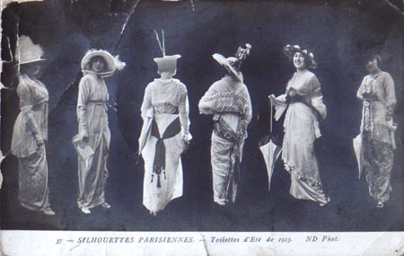 moda damska 1913 na pocztówkach