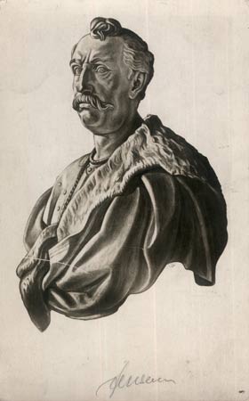 król Jan III Sobieski widokówka z portretem