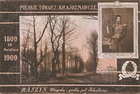 Olszynka Raszyńska i grobla pod Falentami na starej  pocztówce