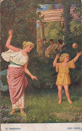 Zabawa w ogrodzie w starozytnym Rzymie.