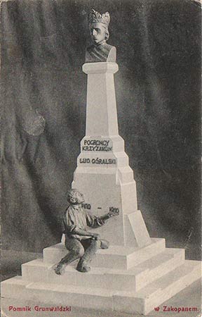 Pomnik grunwaldzki w Zakopanem wydany jako pocztówka