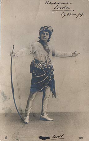 baletmistrz Paweł Gerdt 1844-1917 przedstawiony na widokówce 